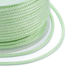 Vert Pâle Cordons tressés en polyester, pour la fabrication de bijoux, vert pale, 2mm, environ 21.87 yards (20m)/rouleau