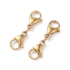 Golden 304 Stainless Steel Double Lobster Claw Clasps, Golden, 25.5mm