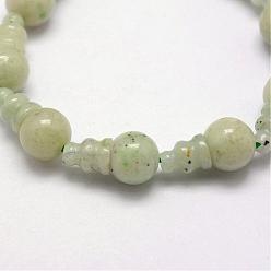 Jade Jade naturel 3-trou brins guru de perles, pour la fabrication de bijoux bouddhiste, perles t-percées, 16.5~18mm, Trou: 2~3mm, 2 pièces / kit, 10, affecte / brin, 6.5 pouce