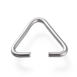 Stainless Steel Color 304 Stainless Steel Triangle Rings, Buckle Clasps, Fit for Top Drilled Beads, Webbing, Strapping Bags, Stainless Steel Color, 10~11x12~13x1mm