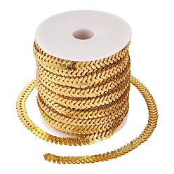 Golden Iron Leaf Links Chains, with Spool, Soldered, Golden, 5x8.5x2mm, about 82.02 Feet(25m)/roll