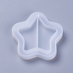 White Shaker Mold, DIY Quicksand Jewelry Silicone Molds, Resin Casting Molds, For UV Resin, Epoxy Resin Jewelry Making, Five-Pointed Star, White, 50x51x8mm
