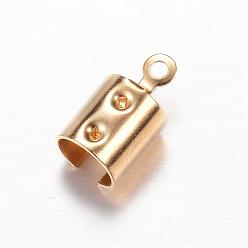 Golden Ion Plating(IP) 304 Stainless Steel Cord Ends, End Caps, Golden, 12x6.5x6.5mm, Hole: 1.2mm