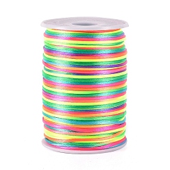 Разноцветный Нейлоновая нить, гремучий атласный шнур, красочный, 1.5 мм, около 109.36 ярдов (100 м) / рулон