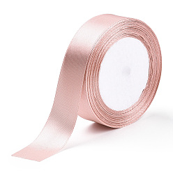 Pink Ruban de satin à face unique, Ruban polyester, rose, 1 pouce (25 mm) de large, 25yards / roll (22.86m / roll), 5 rouleaux / groupe, 125yards / groupe (114.3m / groupe)