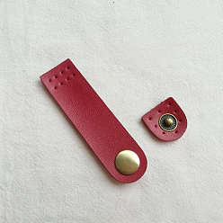 Dark Red Cattlehide Snap Bag Buckle Lock, for Purse Making Supplies, Dark Red, 7.5x2x0.6cm