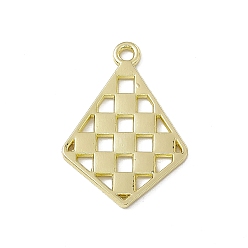 Light Gold Alloy Pendants, Kite with Square Charm, Light Gold, 27x19x1.5mm, Hole: 2mm