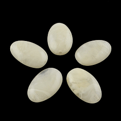 Papaye Perles acryliques ovale imitation de pierres précieuses, papayawhip, 41x26x15mm, trou: 3 mm, environ 46 pcs / 500 g
