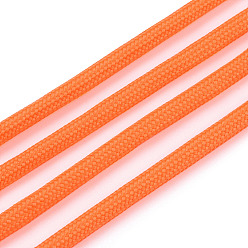 Corail 7 âmes intérieures cordes en polyester et spandex, couleur unie, pour la fabrication de bracelets en corde, corail, 4~5mm, environ 109.36 yards (100m)/paquet, 420~500g / bundle