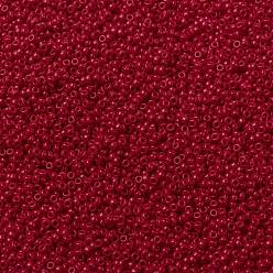 (RR408D) Opaque Dark Red MIYUKI Round Rocailles Beads, Japanese Seed Beads, (RR408D) Opaque Dark Red, 15/0, 1.5mm, Hole: 0.7mm, about 5555pcs/bottle, 10g/bottle