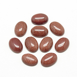 Pierre D'or Cabochons goldstone synthétiques, teint, ovale, 18x13x5mm