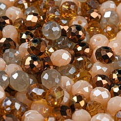 BurlyWood Glass Beads, Faceted, Rondelle, BurlyWood, 8x6mm, Hole: 1mm, about 1210pcs/500g