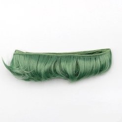 Vert Mer Moyen Cheveux de perruque de poupée de coiffure frange courte fibre haute température, pour bricolage fille bjd making accessoires, vert de mer moyen, 1.97 pouce (5 cm)