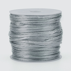 Gainsboro Nylon Cord, Satin Rattail Cord, for Beading Jewelry Making, Chinese Knotting, Gainsboro, 2mm, about 10.93 yards(10m)/roll