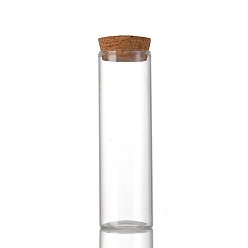 Прозрачный Колонна стеклянная банка стеклянные бутылки, с деревянной пробкой, бутылка желаний, шарик контейнеры, прозрачные, 3.7x9 см, емкость: 70 мл (2.37 жидких унций)