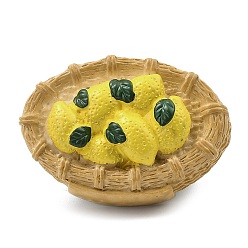 Лимон Кабошоны с имитацией фруктов из непрозрачной смолы, для изготовления ювелирных изделий, лимон, 42x59x14 мм