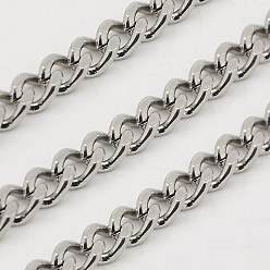 Stainless Steel Color 304 Stainless Steel Twisted Chains, Unwelded, Faceted, Stainless Steel Color, 3.7x3x1.2mm
