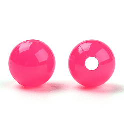Pourpre Perles plastiques opaques, ronde, fuchsia, 6x5.5mm, trou: 1.8 mm, environ 4790 pcs / 500 g
