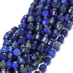 Lapis Lazuli Natural Lapis Lazuli Beads Strands, with Seed Beads, Faceted, Bicone, Double Terminated Point Prism Beads, 5~7x6mm, Hole: 0.8mm, about 48pcs/strand, 15.55 inch(39.5cm)
