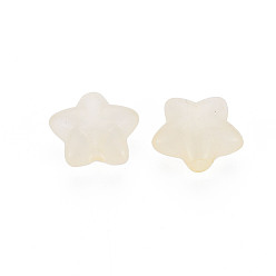 Beige Perles acryliques transparentes, imitation gelée, étoiles, beige, 10x10.5x6mm, Trou: 1.6mm, environ1690 pcs / 500 g