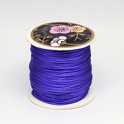 Dark Blue Nylon Thread, Rattail Satin Cord, Dark Blue, 1.5mm, about 38.27 yards(35m)/roll