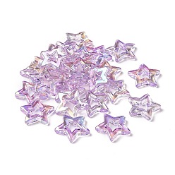 Medium Purple UV Plating Rainbow Iridescent Acrylic Beads, Star, Medium Purple, 26x27x5mm, Hole: 2mm