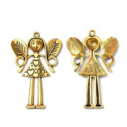 Antique Golden Tibetan Style Alloy Large Fairy Pendants, Antique Golden, Lead Free & Nickel Free & Cadmium Free, 80x53x6mm, Hole: 3.5mm