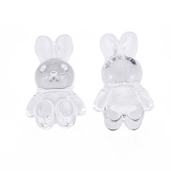Clear Transparent Acrylic Beads, Rabbit, Clear, 24.5x14.5x11mm, Hole: 2.5mm, about 300pcs/500g