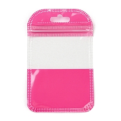 Rosa Oscura Bolsas con cierre zip de embalaje de plástico, bolsas superiores autoselladas, con ventana, Rectángulo, de color rosa oscuro, 11x7x0.24 cm