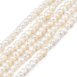 Color de la concha Hilos de perlas de agua dulce cultivadas naturales, patata, color de concha, 2~3x1.5~2.5 mm, agujero: 0.5 mm, sobre 141~145 unidades / cadena, 13.98 pulgada ~ 14.17 pulgada (35.5 cm ~ 36 cm)