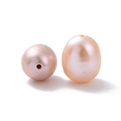 Thistle Natural Cultured Freshwater Pearl Beads, Half Drilled, Rice, Thistle, 8~9x7mm, Hole: 0.9mm