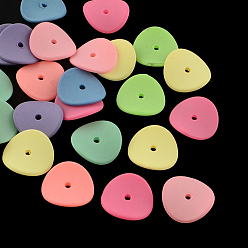 Mixed Color Spray Painted Fluorescent Acrylic Beads, Twisted Disc, Mixed Color, 15x15x3mm, Hole: 2mm, about 1870pcs/500g