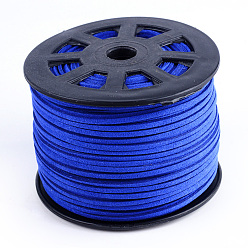 Синий Замша Faux шнуры, искусственная замшевая кружева, синие, 1/8 дюйм (3 мм) x 1.5 мм, около 100 ярдов / рулон (91.44 м / рулон), 300 фут / рулон