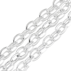 Gris Clair Chaînes de câbles en aluminium, non soudée, ovale, gainsboro, 9x6.5x1.4 mm, environ 100 m / sac