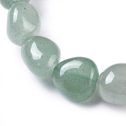Зеленый Авантюрин Природные зеленые браслеты простирания авантурин шарик, упавший камень, самородки, внутренний диаметр: 2~2-1/4 дюйм (5.2~5.6 см)