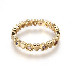 Настоящее золото 18K Кубического циркония кольца, с латунной фурнитурой , сердце, реальный 18 k позолоченный, размер США 7 1/4 (17.5 мм)