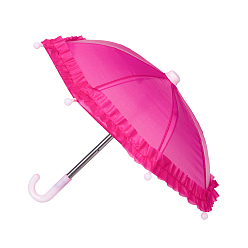 Rose Foncé Parapluie de poupée en plastique, poupée faisant des fournitures, rose foncé, 220x250~300mm