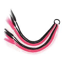 Hot Pink High Temperature Fiber Colored Braids Hair Piece Ponytail Dreadlocks Hair Ornaments, Hair Accessories Women Children Girl, Hot Pink, 600~650mm