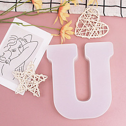 Letter U DIY Silicone Molds, Fondant Molds, Resin Casting Molds, for Chocolate, Candy, UV Resin, Epoxy Resin Craft Making, Letter.U, 160x135x36mm