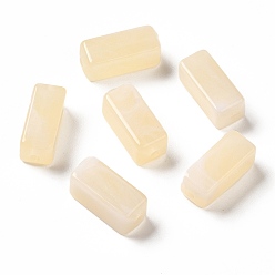 Navajo Blanco Abalorios de acrílico transparentes, dos tonos, cuboides, blanco navajo, 13.5x5.5x5.5 mm, agujero: 1.6 mm, sobre: 1150 unidades / 500 g