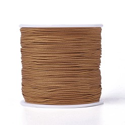 Dark Goldenrod Round String Thread Polyester Fibre Cords, Dark Goldenrod, 0.8mm, about 109.36 yards(100m)/roll