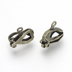 Antique Bronze Iron Clip-on Earring Findings, Antique Bronze, 12x6x10mm, Hole: 1.5mm