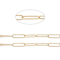 Золотой 304 цепи из нержавеющей стали, тянутые удлиненные кабельные цепи, пайки, с катушкой, золотые, Коннекторы : 21.5x6x1 мм, около 32.8 футов (10 м) / рулон