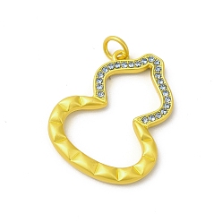 Aguamarina Colgantes de diamantes de imitación de aleación de chapado en rack con anillo de salto, encantos de calabaza, color dorado mate, aguamarina, 30.5x26x3.5 mm, agujero: 4 mm
