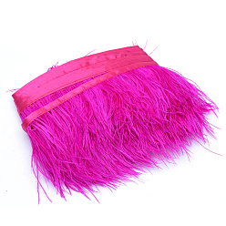 Magenta Fashion Ostrich Feather Cloth Strand Costume Accessories, Magenta, 80~100mm, about 10yards/bag