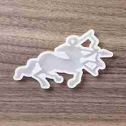 Sagittarius DIY Constellation Shaped Pendant Food-grade Silicone Molds, Resin Casting Molds, For UV Resin, Epoxy Resin Craft Making, Sagittarius, 55x90x7mm, Hole: 2.5mm