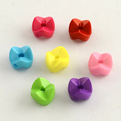 Mixed Color Opaque Acrylic Beads, Mixed Color, 9.5x7mm, Hole: 2mm, about 1800pcs/500g