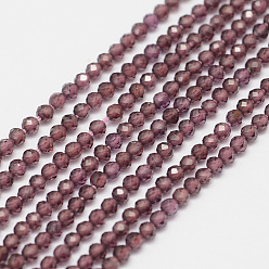 Garnet Natural Garnet Bead Strands, Faceted, Round, 2mm, Hole: 0.5mm, about 170~180pcs/strand, 12.9~13.3 inch(330~340mm)