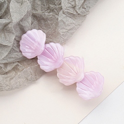 Pearl Pink Shell Shape Cellulose Acetate Alligator Hair Clips, Hair Accessories for Girls, Pearl Pink, 72x23x25mm