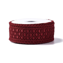 Rouge Foncé 10 mètres de ruban de garniture en dentelle de polyester, pour le bricolage fabrication de bijoux, rouge foncé, 1-1/2 pouces (38.5~39.5 mm)